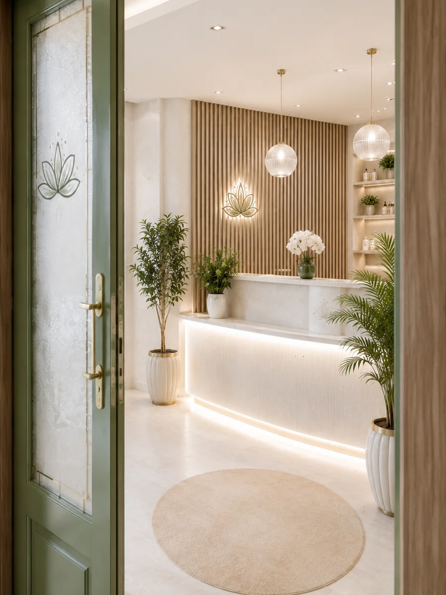 Dadı Spa giriş ve resepsiyon konsepti